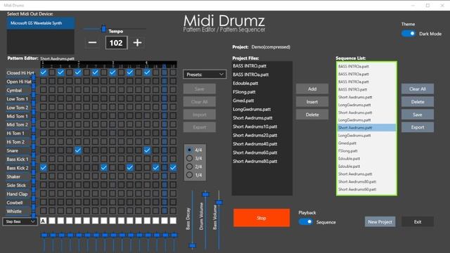 Midi Drumz drum pattern editor / sequencer смотреть онлайн