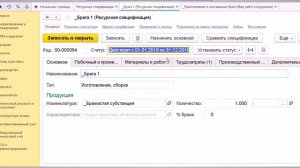 Проведение и назначение основной Ресурсная спецификация 11  ВводНСИ 1C ERP