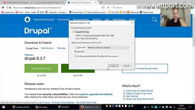 Drupal installation on Windows 10