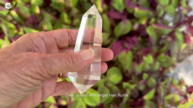 Brazilian Clear Quartz Wand Generator with Angel Hair Rutile- 6 Facets-174g смотреть онлайн