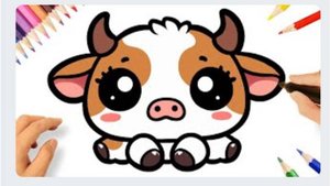 КАК ЛЕГКО НАРИСОВАТЬ МИЛУЮ КОРОВУ 🐮💗