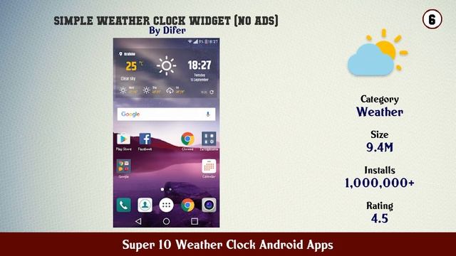Super 10 Weather Clock Android Apps смотреть онлайн