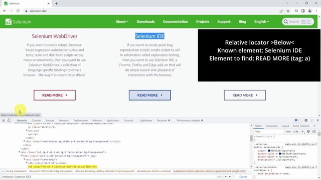 Selenium Relative Locators | Chrome DevTools Selenium