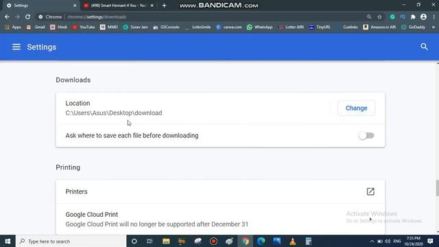 Chrome Download Settings | How To Change Path Of Download Media/Files in Chrome [Hindi]