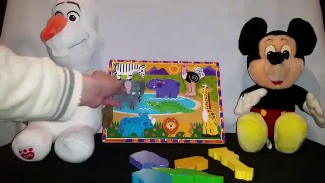 Toddler Time with Mickey Mouse and Olaf - Safari Animal Puzzle, ESL and Toddlers смотреть онлайн