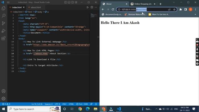 Inter-link Web Pages || Download Link In HTML || Display Hyperlinks in HTML || Code With Akash