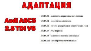 Адаптация.  Audi A6C5 2.5 TDI V6.