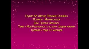 Полина г. Магнитогорск. Дом. группа "Феникс" Тема "Моя безопасность во всех сферах жизни"