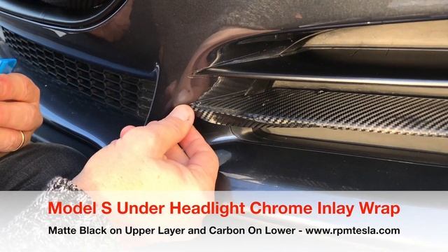 How to Wrap TESLA Model S Under head light chrome Fins смотреть онлайн