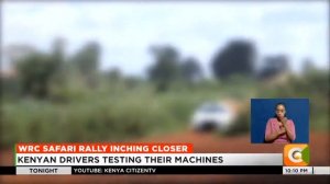 Kenyan drivers testing their machines for WRC Safari Rally