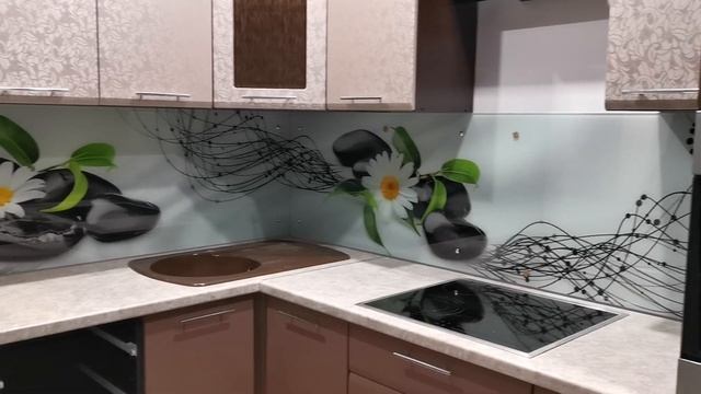 Кухонный фартук- скинали 023. UV фотопечать на стекле 8 мм. смотреть онлайн