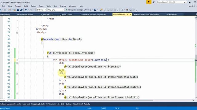 Business ERP Part 94 Journal design and fix stackoverflow exception issue in ASP.NET MVC