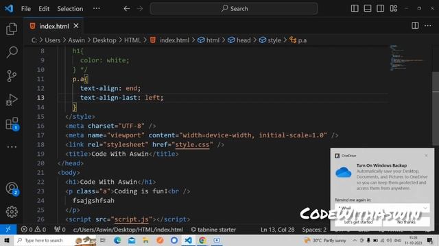 #14 CSS TEXT TUTORIAL FOR BEGINNERS IN TAMIL #css #codewithaswin #css3 #csstutorials #html