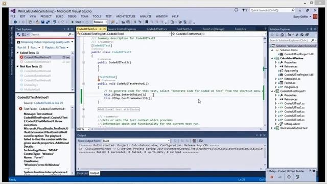 Visual Studio Coded UI Test With Commentary (improved)