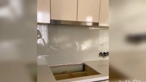 Стеклянный фартук для кухни от компании Астра