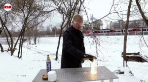 Эксперименты с жидким кислородом   все горит!