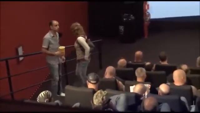 Movie theater full of biker dudes, 2 seats left! смотреть онлайн