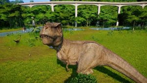 T-Rex, Indominus Rex, Giganotosaurus & Ceratosaurus Hunting & Fight! Jurassic World Evolution