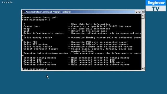 Transfer Naming, Schema between ADDS via NTDSUTIL Command in Windows Server 2008 смотреть онлайн