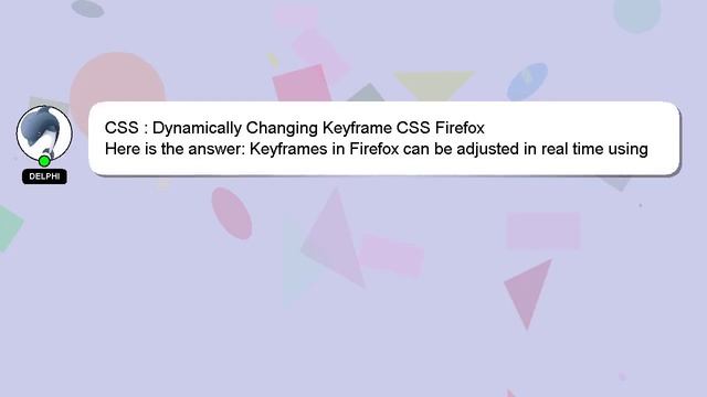 CSS : Dynamically Changing Keyframe CSS Firefox смотреть онлайн