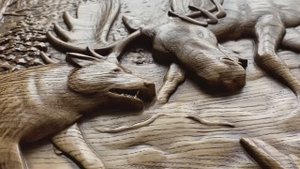 Резные нарды из дерева(охота)