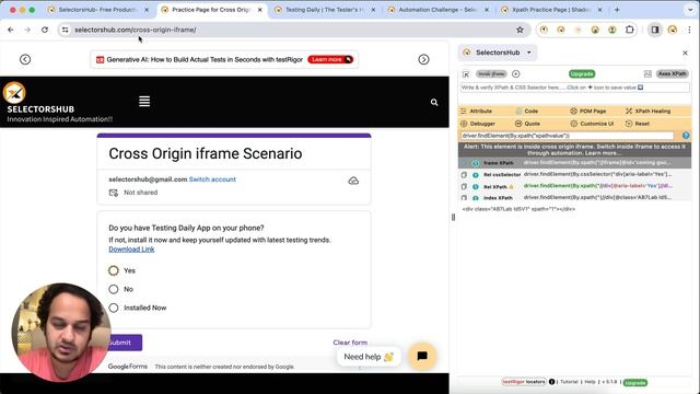 How to Automate Cross Origin iframe using Selenium with Java? #crossoriginiframe