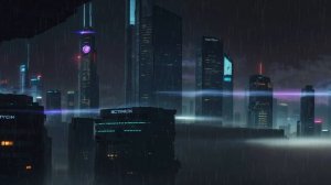 СЛЕЗЫ В ДОЖДЕ - Rainy night ambient music - Sci-fi cyberpunk futuristic city visuals