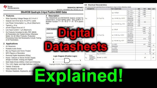 EEVacademy | Digital Design Series Part 4 - Digital Logic Datasheets Explained