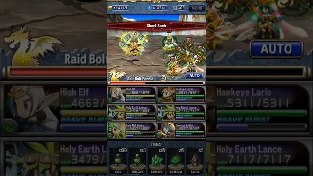 [Brave Frontier] Brave Frontier Bolt and Bomb lv3 all earth team