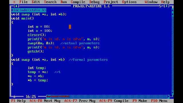 call by value and Reference and function return pointer