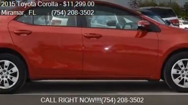 2015 Toyota Corolla S 4dr Sedan for sale in Miramar, FL 3302 смотреть онлайн