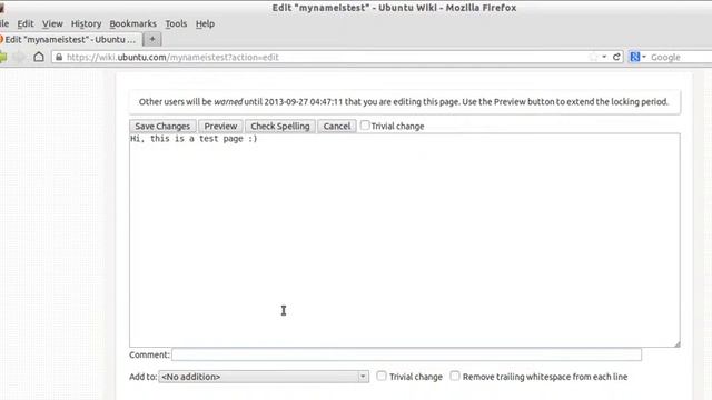HOWTO Create a Wiki Page on Ubuntu Wiki Area