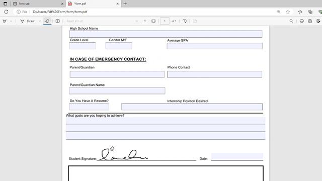 Sign a pdf document in Micosoft Edge
