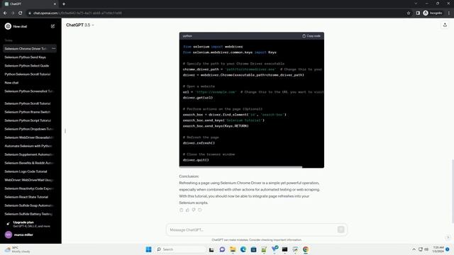 selenium chrome driver refresh page