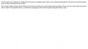 Google Chrome Sync behind a firewall