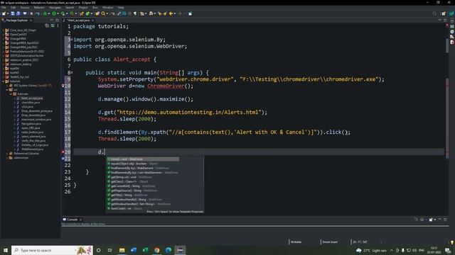 Selenium 12 - How to handiling Alert Message (Accept) in selenium automation
