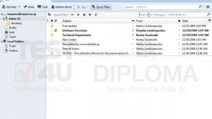 Display the inbox messages that have been sent by Kostas Goutoudis using the quick filters of...