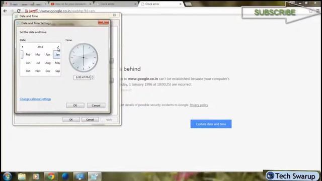 How to fix Clock error 'Your clock is behind' Chrome ||  NET::ERR_CERT_DATE_INVALID