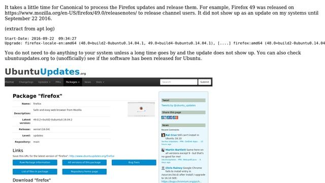 Ubuntu: Firefox 50 update day... no update :( смотреть онлайн