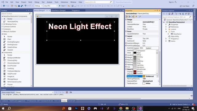 C# Windows Forms Custom Text Control Neon Glow Text Free Open Source смотреть онлайн
