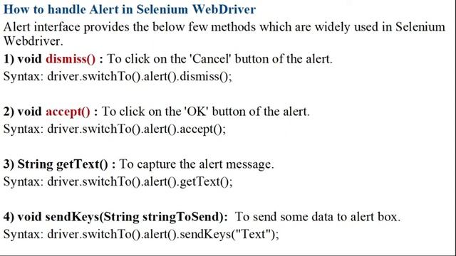 Selenium I How to Handle Alerts in Selenium WebDriver | How to Handle Popup in Selenium