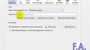 Firefox22 - Startseite ändern