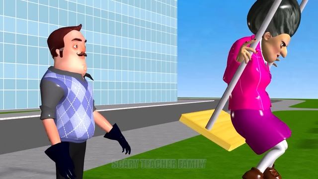 Scary Teacher 3D Nick and Tani vs Squid Game Troll Huggy Wuggy Fake Ball Iron Dumbbell смотреть онлайн
