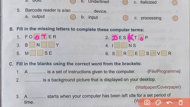 Class - 4 | #Computer Worksheet - 7 | Clipart, wallpaper, screensaver | Fill ups смотреть онлайн