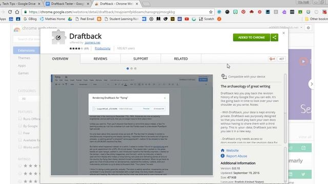 Using Draftback as a Chrome Extension смотреть онлайн