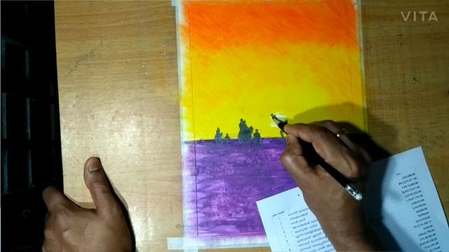 Desert Safari/ Oil Pastel Painting/Easy Step by Step Tutorial for Beginners/Daily Art Challenge #71