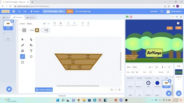Scratch Catch Them Apples Week 2 Core Basket Art Step 1 смотреть онлайн