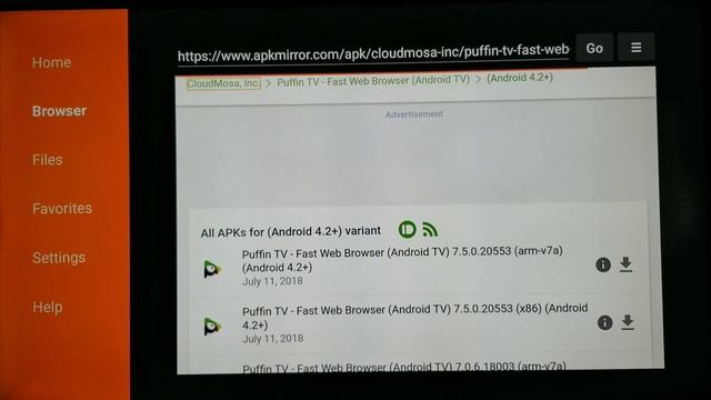 Puffin tv browser installed on Firestick смотреть онлайн