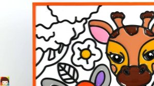 Animal giraffe Jelly Coloring & Painting | Nama dan Suara Hewan Ternak, Pembelajaran Anak anak