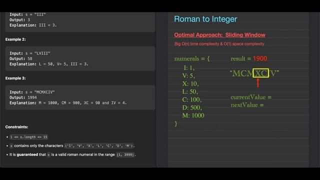 Amazon Interview Technical Question - Sliding Window - Roman To Integer - Leetcode